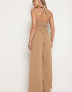 new collection Salopetă de cocktail Bej închis Legată la gât cu cordon Melafela
