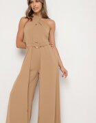 new collection Salopetă de cocktail Bej închis Legată la gât cu cordon Melafela
