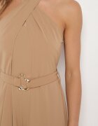 new collection Salopetă de cocktail Bej închis Legată la gât cu cordon Melafela