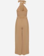 new collection Salopetă de cocktail Bej închis Legată la gât cu cordon Melafela