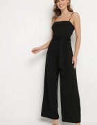 new collection Salopetă Neagră cu Centură și Picioare Largi Deolise