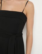 new collection Salopetă Neagră cu Centură și Picioare Largi Deolise