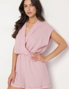 new collection Salopetă Roz cu pantaloni scurți și decolteu petrecut din viscoză Polisse