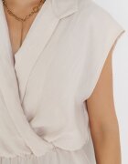 new collection Salopetă scurtă Bej deschis cu decolteu petrecut din Viscoză Polisse