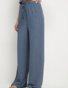 new collection Set Albastru Vestă cu decolteu în V și Pantaloni largi cu legătură Sadonelle