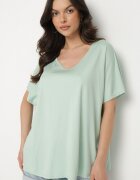 new collection Tricou Verde deschis din Vâscoză cu Croi Lăbat Liosma