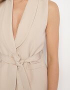 new collection Vestă bej de costum decorată cu o curea Viviona