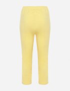 new fashion Pantaloni 3/4 Galbene cu Bandă Elastică în Talie și Fermoare Leazira