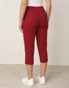 new fashion Pantaloni Bordo 3/4 cu elastic în talie și Fermoare Leazira