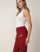 new fashion Pantaloni Bordo 3/4 cu elastic în talie și Fermoare Leazira