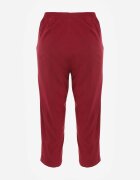 new fashion Pantaloni Bordo 3/4 cu elastic în talie și Fermoare Leazira