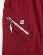 new fashion Pantaloni Bordo 3/4 cu elastic în talie și Fermoare Leazira
