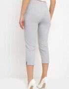new fashion Pantaloni Gri de lungime 3/4 cu bandă elastică în talie și cu legătură Cidasara