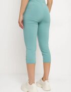 new fashion Pantaloni Menta 3/4 cu Bandă Elastică în Talie și Fermoare Leazira