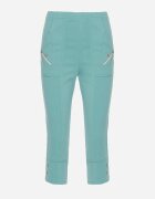 new fashion Pantaloni Menta 3/4 cu Bandă Elastică în Talie și Fermoare Leazira