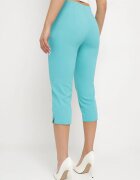 new fashion Pantaloni Mentă 3/4 cu talie elastică și legătură Cidasara