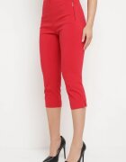 new fashion Pantaloni Roșii 3/4 cu bandă elastică în talie și șnur Cidasara