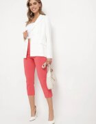 new fashion Pantaloni roz lungime 3/4 cu talie elastică și șnur Cidasara