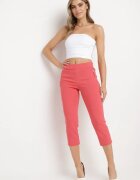 new fashion Pantaloni roz lungime 3/4 cu talie elastică și șnur Cidasara