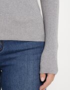newstar Pulover Gri cu croială mulată din tricot reiat Marinesa