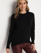 newstar Pulover Negru cu Modal și Viscoză Decorat cu Borduri elastice Heliti