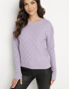 newstar Pulover Violet deschis cu Vâscoză Modal și Împletitură Decorativă Jaliti