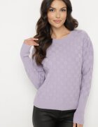 newstar Pulover Violet deschis cu Vâscoză Modal și Împletitură Decorativă Jaliti