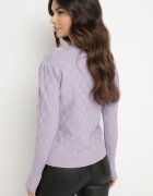 newstar Pulover Violet deschis cu Vâscoză Modal și Împletitură Decorativă Jaliti