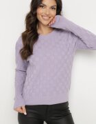 newstar Pulover Violet deschis cu Vâscoză Modal și Împletitură Decorativă Jaliti