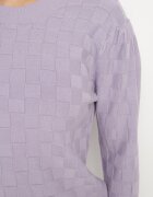 newstar Pulover Violet deschis cu Vâscoză Modal și Împletitură Decorativă Jaliti
