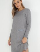 newstar Rochie Gri Dreaptă din Tricot Zammar