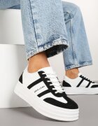 next step Adidași Alb-Negru în Stilul Tenișilor Clasici pe Platformă Asdisa
