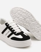 next step Adidași Alb-Negru în Stilul Tenișilor Clasici pe Platformă Asdisa