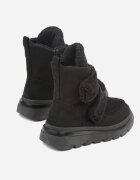 next step Botine Negre de Zăpadă pe Talpă Groasă Decorate cu Benzi Velcro Largi Amerria