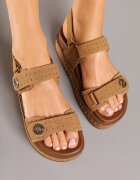 next step Sandale Maro deschis cu platformă cu barete velcro decorate cu nituri Caliren