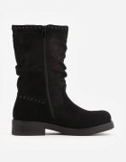 orena paris Botine casual cu cusături decorative și cataramă Mellegra Negre