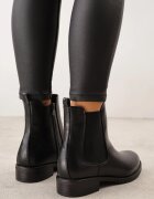 orena paris Botine clasice cu talpă joasă (tip chelsea) cu inserție din material elastic Baument Negre