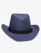 Pălărie împletită stil fedora bleumarin Cresesa