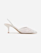 pallika paris Pantofi stiletto Albi Din plasă Decorați cu perle și broderii Vilania
