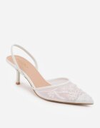 pallika paris Pantofi stiletto Albi Din plasă Decorați cu perle și broderii Vilania