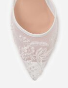 pallika paris Pantofi stiletto Albi Din plasă Decorați cu perle și broderii Vilania