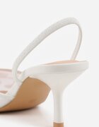 pallika paris Pantofi stiletto Albi Din plasă Decorați cu perle și broderii Vilania