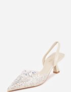 pallika paris Pantofi stiletto bej cu partea superioară transparentă perle și zirconii Jinnata