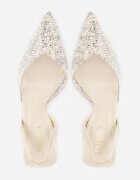 pallika paris Pantofi stiletto bej cu partea superioară transparentă perle și zirconii Jinnata