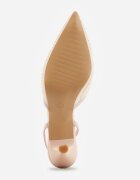 pallika paris Pantofi stiletto bej din plasă cu vârf ascuțit decorate cu mărgele Yseroris