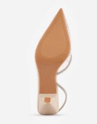 pallika paris Pantofi stiletto bej transparente cu călcâiul descoperit decorate cu zirconii Krisqirelle