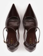 pallika paris Pantofi stiletto lăcuiți cu barete decorative pe lateral Unlea Maro