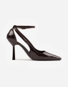 pallika paris Pantofi stiletto lăcuiți cu barete decorative pe lateral Unlea Maro