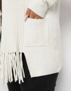 palma Cardigan Bej deschis cu Bumbac și Vâscoză Decorat cu Franjuri Velanise