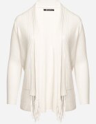 palma Cardigan Bej deschis cu Bumbac și Vâscoză Decorat cu Franjuri Velanise